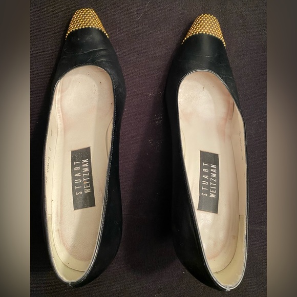 Stuart Weitzman Gold Beaded Heels Size 8.5 - Picture 7 of 7